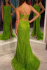 Load image into Gallery viewer, Sparkly Green Sequins Mermaid One Shoulder Long Formal Dress With Slit