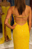 Load image into Gallery viewer, Sparkly Yellow Sheath Long Formal Dress With Slit