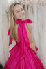 Load image into Gallery viewer, Fuchsia A Line V Neck Long Ruffled Formal Dress