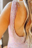 Load image into Gallery viewer, Glitter Blush Mermaid V Neck Long Formal Dress With Slit