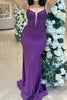 Load image into Gallery viewer, Glitter Dark Purple Mermaid Long Corset Formal Dress