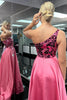 Load image into Gallery viewer, Sparkly Pink Mirror One Shoulder Long Formal Dress with Slit