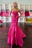 Load image into Gallery viewer, Fuchsia Strapless Mermaid Long Formal Dress with Bowknot