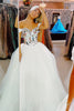 Load image into Gallery viewer, Sparkly White Mirror A-Line Off the Shoulder Long Formal Dress