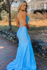 Load image into Gallery viewer, Blue Spaghetti Straps Mermaid Formal Dress