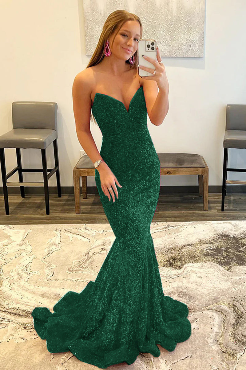 Load image into Gallery viewer, Black Mermaid Sweetheart Formal Dress