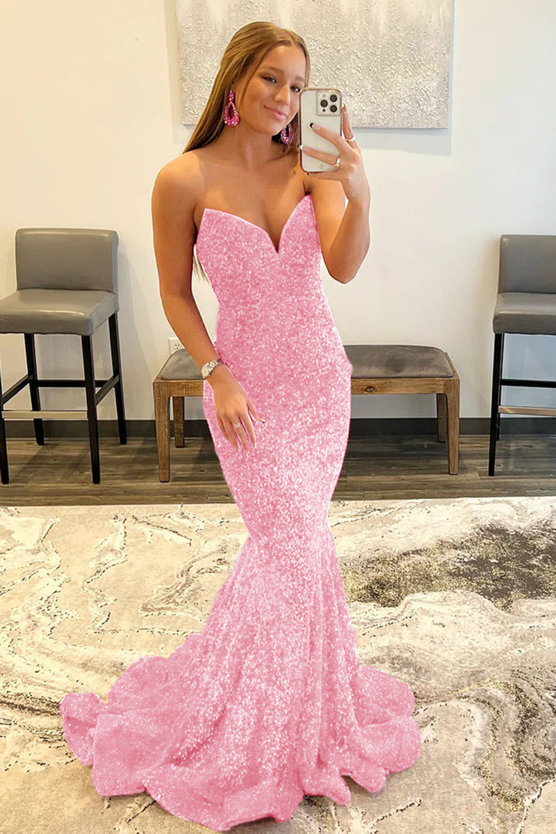 Load image into Gallery viewer, Black Mermaid Sweetheart Formal Dress