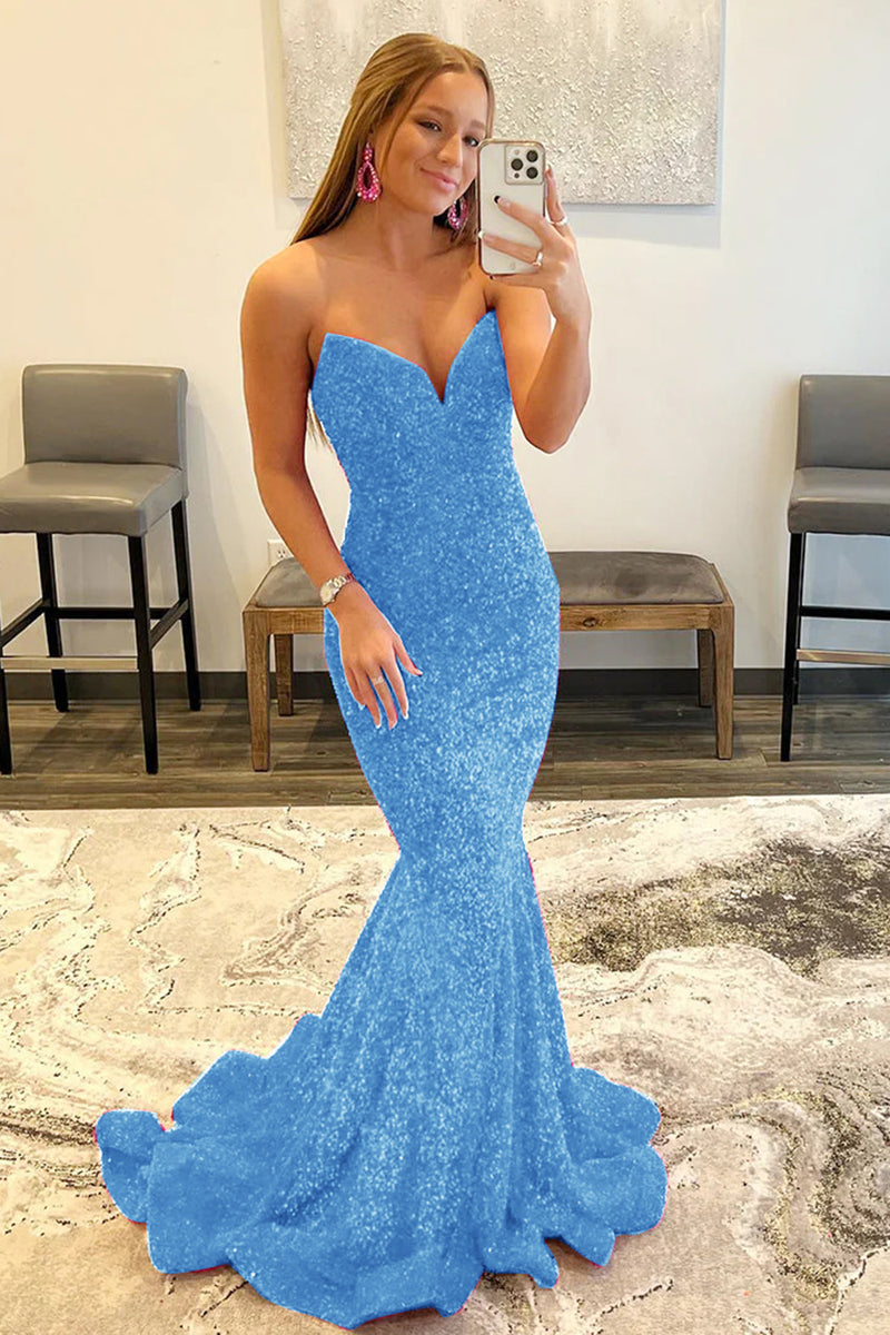 Load image into Gallery viewer, Black Mermaid Sweetheart Formal Dress