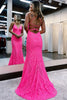 Load image into Gallery viewer, V Neck Pink Glitter Backless Mermaid Bodycon Long Formal Dress