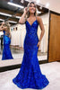 Load image into Gallery viewer, V Neck Pink Glitter Backless Mermaid Bodycon Long Formal Dress