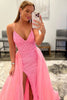 Load image into Gallery viewer, Sparkly Pink Detachable Train Sequins Formal Dress with Slit