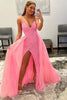 Load image into Gallery viewer, Sparkly Pink Detachable Train Sequins Formal Dress with Slit