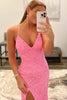 Load image into Gallery viewer, Sparkly Pink Detachable Train Sequins Formal Dress with Slit