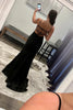 Load image into Gallery viewer, Sparkly Black Mermaid Long Formal Dress with Sequins