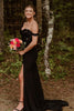 Load image into Gallery viewer, Sparkly Black Mermaid Corset Long Formal Dress With Appliques