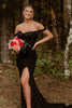 Load image into Gallery viewer, Sparkly Black Mermaid Corset Long Formal Dress With Appliques