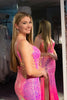 Load image into Gallery viewer, Sparkly Fuchsia Mermaid Long Sequined Formal Dress With Slit