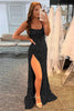 Load image into Gallery viewer, Black Mermaid Backless Long Formal Dress with Slit