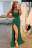 Load image into Gallery viewer, Dark Green Mermaid Backless Long Formal Dress with Slit