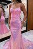 Load image into Gallery viewer, Sparkly Pink Sequin Long Mermaid Corset Formal Dress