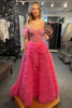 Load image into Gallery viewer, Sparkly Pink Tiered Long Formal Dress with Beading