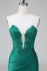 Load image into Gallery viewer, Glitter Dark Green Tight Beaded Short Formal Dress with Appliques