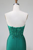 Load image into Gallery viewer, Glitter Dark Green Tight Beaded Short Formal Dress with Appliques