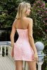 Load image into Gallery viewer, Glitter Pink Tight Sequined Floral Short Formal Dress