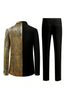 Load image into Gallery viewer, Sparkly Black Golden 2 Pieces One Button Notched Lapel Men&#39;s Prom Tuxedos