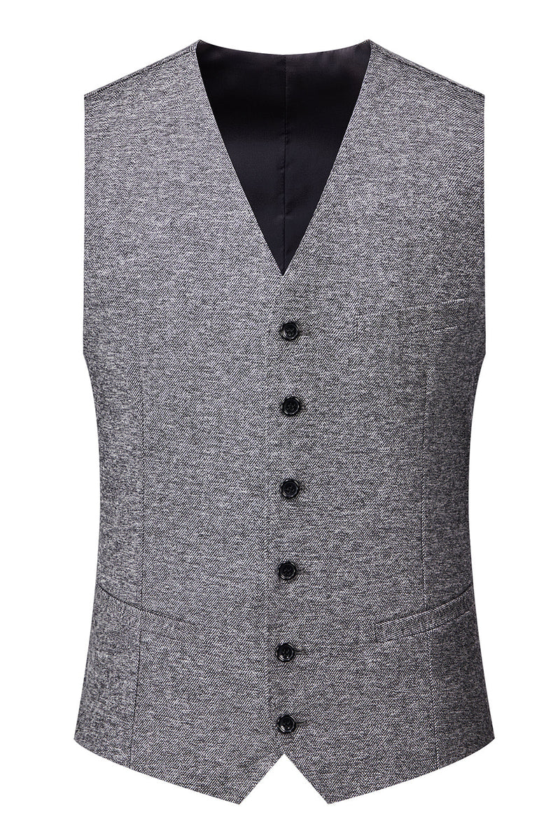 Load image into Gallery viewer, Grey Double Breasted 3 Pieces Men&#39;s Formal Suit