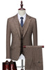 Load image into Gallery viewer, Brown 3 Pieces Men&#39;s Formal Suit Slim Fit Groomsmen Suit