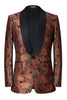 Load image into Gallery viewer, Brown Jacquard Shawl Lapel Men&#39;s 2 Pieces Suits