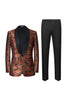 Load image into Gallery viewer, Brown Jacquard Shawl Lapel Men&#39;s 2 Pieces Suits