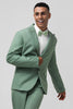 Load image into Gallery viewer, Grey Green Peak Lapel Single Breasted 2 Piece Men&#39;s Formal Suits