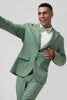 Load image into Gallery viewer, Grey Green Peak Lapel Single Breasted 2 Piece Men&#39;s Formal Suits