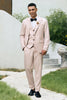 Load image into Gallery viewer, Light Khaki Peak Lapel 3 Piece One Button Men&#39;s Formal Suits