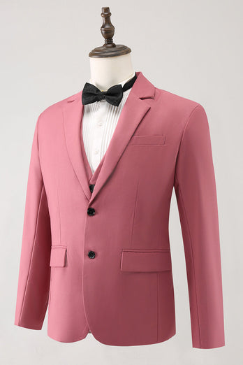 Coral Notched Lapel 3 Piece Single Breasted Men's Formal Suits