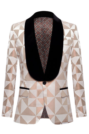 Yellow Shawl Lapel 2 Piece Geometrical Men's Suits