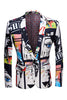 Load image into Gallery viewer, White Notched Lapel Special Graffiti 2 Piece Men&#39;s Suit