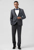 Load image into Gallery viewer, Grey Shawl Laper One Button 2 Pieces Men&#39;s Formal Suits