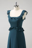 Load image into Gallery viewer, Dark Peacock Green Scoop Neck A-Line Chiffon Bridesmaid Dress