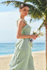 Load image into Gallery viewer, Light Green A-Line Tiered Chiffon Corset Long Bridesmaid Dress