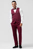 Load image into Gallery viewer, Burgundy 3 Pieces Peak Lapel Men&#39;s Prom Tuxedo