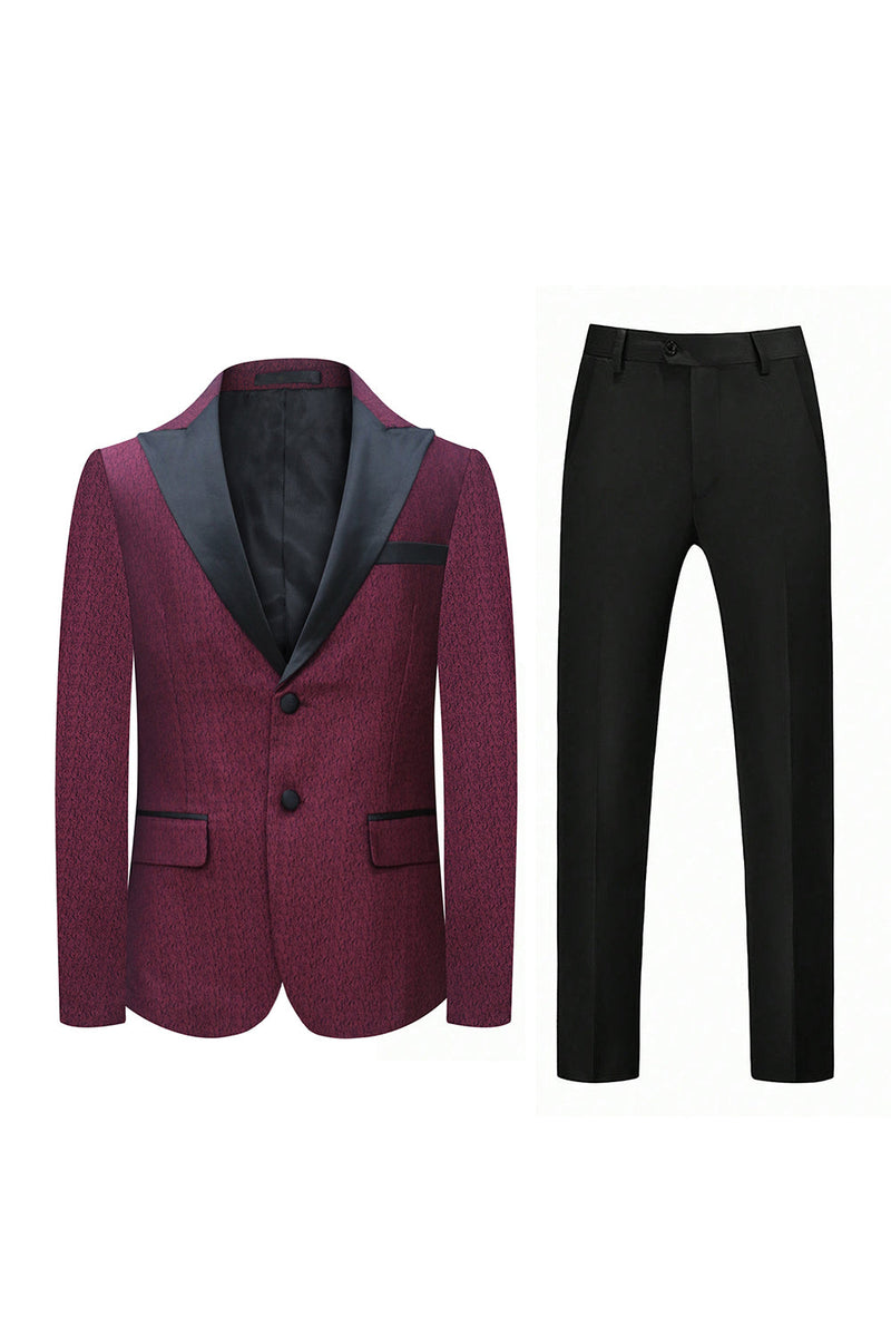 Load image into Gallery viewer, Burgundy Peak Lapel 2 Pieces Men Suits for Formal