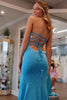 Load image into Gallery viewer, Sparkly Blue Sweetheart Beaded Formal Dress with Slit