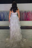 Load image into Gallery viewer, Sparkly White Bownot Corset Tiered Long Formal Dress with Slit