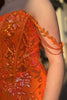 Load image into Gallery viewer, Sparkly Corset Orange Off The Shoulder Long Formal Dress with Slit