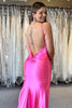 Load image into Gallery viewer, Simple Fuchsia Mermaid Spaghetti Straps Long Formal Dress