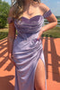 Load image into Gallery viewer, Purple Off The Shoulder Corset Long Formal Dress