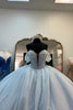 Load image into Gallery viewer, Princess Light Blue Off The Shoulder Corset Long Formal Dress